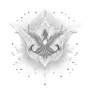Phoenix lotus tattoo design idea