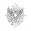 Phoenix lotus tattoo design idea