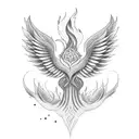 Phoenix lotus tattoo design idea