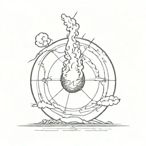 a nuclear explosion contained within a perfect circle tattoo design idea