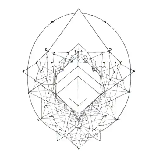 a minimalist blackwork abstract tattoo design depicting the shadow self and the conscious self tattoo design idea