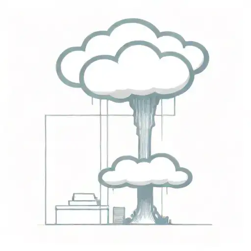 an abstract nuclear explosion mushroom cloud destorying a major city tattoo design idea