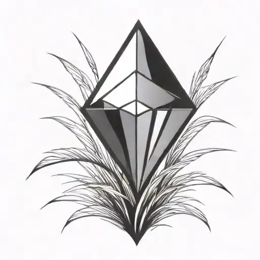 a blade of grass with a diamond on top of it tattoo design idea