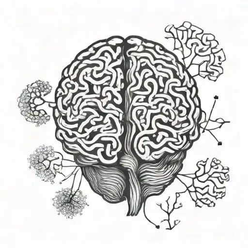 Incorporate a detailed anatomical brain with intricate neural pathways, symbolizing the complexity of the mind tattoo design idea