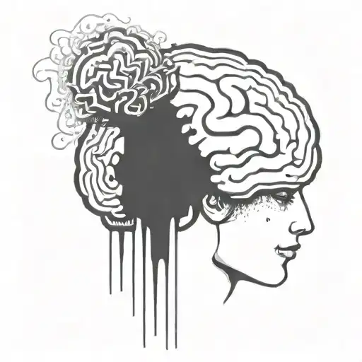 an abstract brain opening up to psychology tattoo design idea