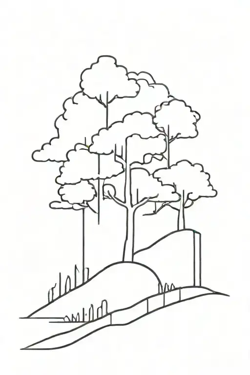 a tall tree made out of bricks tattoo design idea