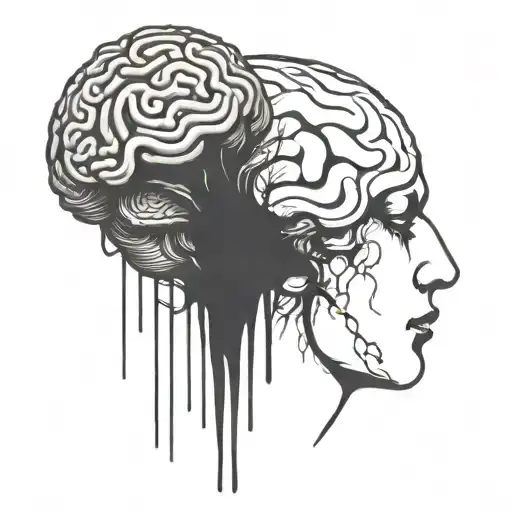 an abstract brain opening up to psychology tattoo design idea