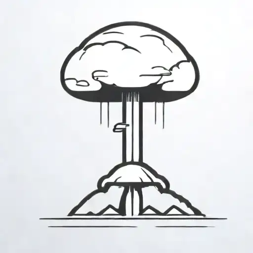 an abstract nuclear explosion mushroom cloud tattoo design idea