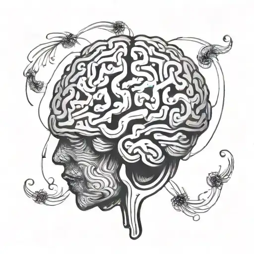 an abstract brain opening up to psychology tattoo design idea
