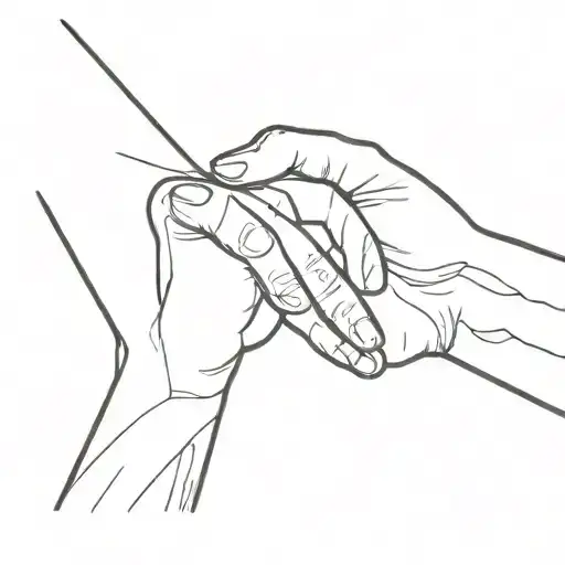  two human forms standing opposite each other touching hands. one of them is light, one of them is dark tattoo design idea