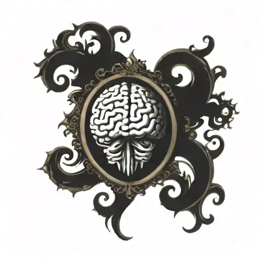 a brain opening up to psychology tattoo design idea