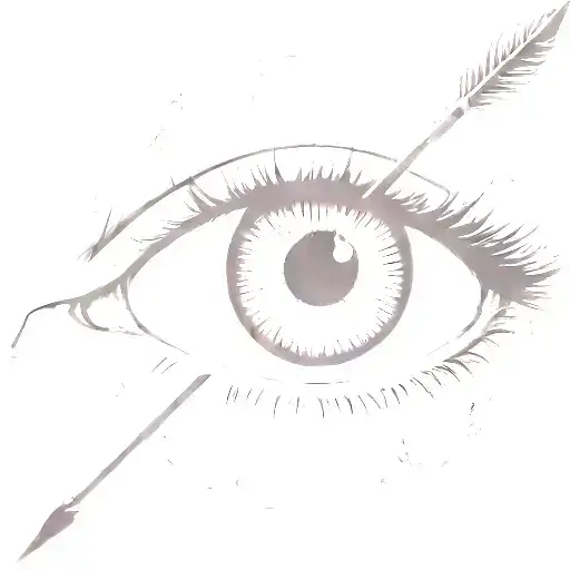 a pair of eyes with an arrow dart stuck in the iris tattoo design idea