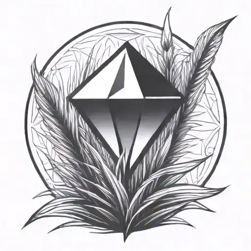 a blade of grass with a diamond on top of it tattoo design idea