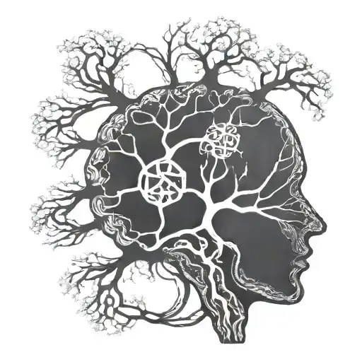 Incorporate a detailed anatomical brain with intricate neural pathways, symbolizing the complexity of the mind tattoo design idea
