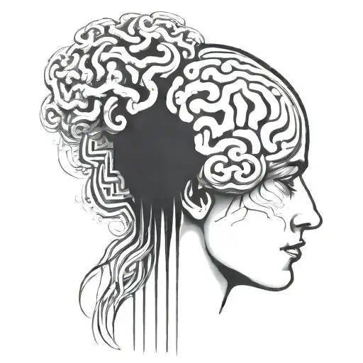 an abstract brain opening up to psychology tattoo design idea