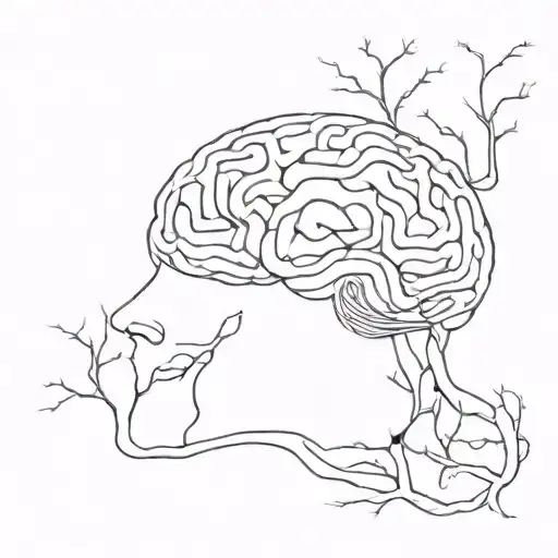 Incorporate a detailed anatomical brain with intricate neural pathways, symbolizing the complexity of the mind tattoo design idea