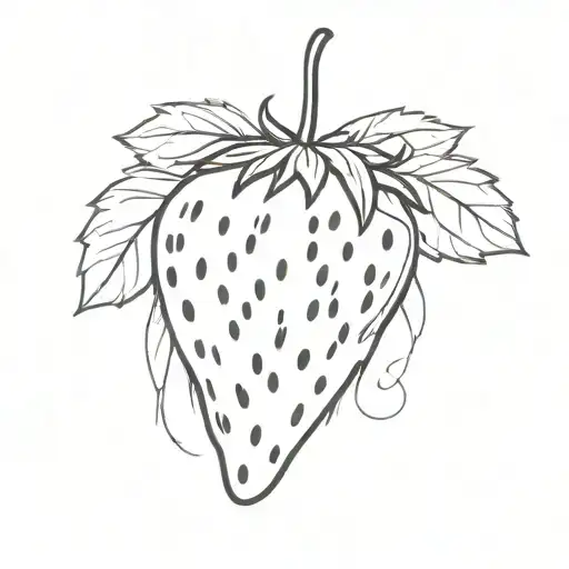a strawberry with two realistic human eyes. the eyes are closed tattoo design idea