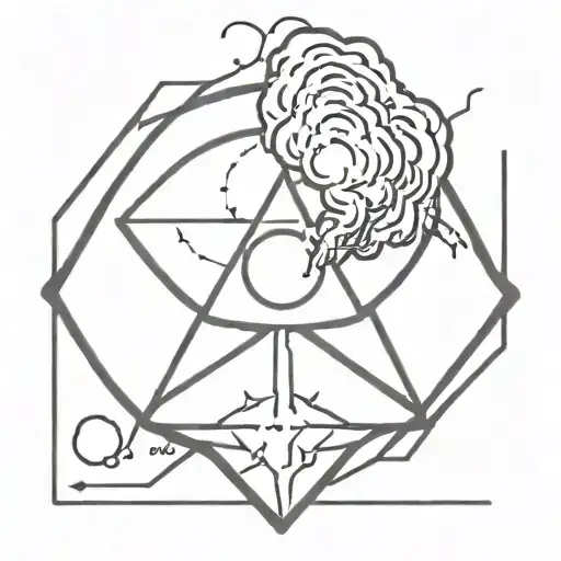 a nuclear explosion contained within a perfect circle tattoo design idea