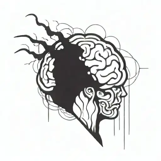 an abstract brain opening up to psychology tattoo design idea