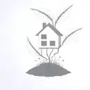 a seed growing out of the ground into a plant. but the plant is slowly becoming a house tattoo design idea