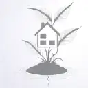 a seed growing out of the ground into a plant. but the plant is slowly becoming a house tattoo design idea