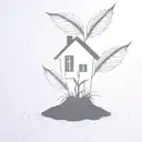 a seed growing out of the ground into a plant. but the plant is slowly becoming a house tattoo design idea