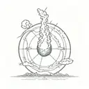 a nuclear explosion contained within a perfect circle tattoo design idea