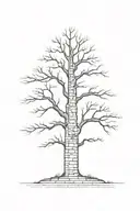 a tall tree made out of bricks tattoo design idea