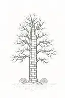a tall tree made out of bricks tattoo design idea