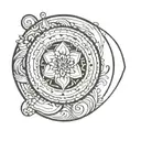 s single solid black circle  tattoo design idea