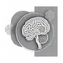 a brain inside a circular frame with geometric patterns shooting from it tattoo design idea
