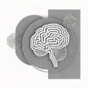 a brain inside a circular frame with geometric patterns shooting from it tattoo design idea