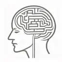 a simple minimalist line drawing of a brain as an elaborate maze with offshoots tattoo design idea