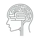 a simple minimalist line drawing of a brain as an elaborate maze with offshoots tattoo design idea