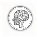 a brain inside a circular frame with geometric patterns shooting from it tattoo design idea