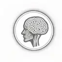 a brain inside a circular frame with geometric patterns shooting from it tattoo design idea