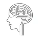 a simple minimalist line drawing of a brain as an elaborate maze with offshoots tattoo design idea