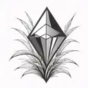 a blade of grass with a diamond on top of it tattoo design idea