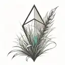 a blade of grass with a diamond on top of it tattoo design idea