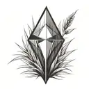 a blade of grass with a diamond on top of it tattoo design idea