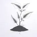 a seed growing out of the ground into a plant. but the plant is slowly becoming a house tattoo design idea