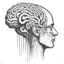 an abstract brain opening up to psychology tattoo design idea