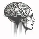 an abstract brain opening up to psychology tattoo design idea