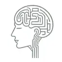 a simple minimalist line drawing of a brain as an elaborate maze with offshoots tattoo design idea