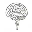 a simple minimalist line drawing of a brain as an elaborate maze with offshoots tattoo design idea