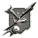 a rectangular poster frame. the image in the frame is advertising space flight. retro futuristic style tattoo design idea