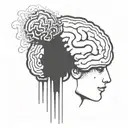 an abstract brain opening up to psychology tattoo design idea