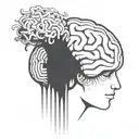 an abstract brain opening up to psychology tattoo design idea