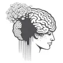 an abstract brain opening up to psychology tattoo design idea