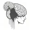 an abstract brain opening up to psychology tattoo design idea